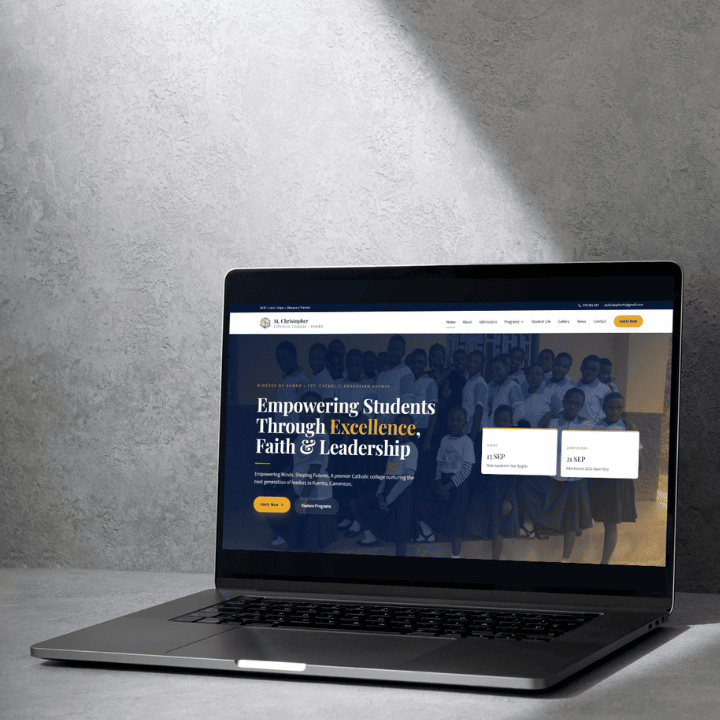 High-converting website built by Bless Kimbi for an African business
